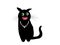 Cute black cat cartoon . Posing funny on white background. Illustration design