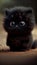 Cute Black Fluffy Hair Black Cat As A Pixar Character AI Generative