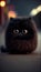 Cute Black Fluffy Hair Black Cat As A Pixar Character AI Generative