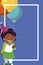 Cute black girl with birthday balloons helium