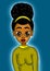 Cute black girl cartoon clipart digital illustration