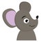 A cute black mouse vector or color illustration