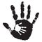 Cute black paint hand of mother child handprint