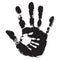 Cute black paint hand of mother child handprint