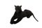 Cute black panther soft toy with long tail lies