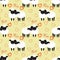 Cute black sheep is kissing seamless pattern