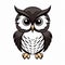 Cute Black And White Cartoon Owl - Free Vector Silhouette