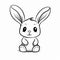 Cute Black And White Rabbit Drawing In Frank Cho Style
