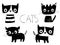 Cute black and white vector cats