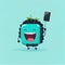 cute blackberry cartoon character laughs, cartoon style, modern simple illustration