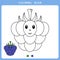 Cute blackberry for coloring book