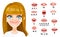 Cute blond girl talking mouth animation. Female character speak mouths