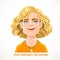 Cute blond long haired men portrait for avatar