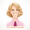 Cute blond men with lush curl hair portrait for avatar