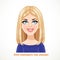 Cute blond young smiling woman portrait for avatar