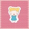 Cute Blonde Cartoon Style Cry Baby Girl