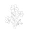 cute blooming pencil line drawing coloring page design