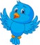 Cute blue bird cartoon