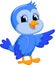 Cute blue bird cartoon