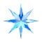 Cute blue bright motley stylized snowflake, star