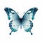 Cute Blue Butterfly Silhouette Vector Drawing