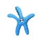 Cute blue cartoon starfish character, invertebrate sea animal cartoon vector Illustration