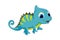 A cute blue chameleon with blue eyes design animal cartoon