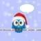 Cute blue christmas bird