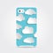 Cute blue clouds collection illustration on phone case back