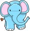 Cute Blue Elephant Vector