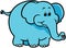 Cute blue elephant vector illustration