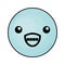 Cute blue kawaii emoticon face