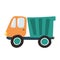 Cute blue and orange dump-truck for children