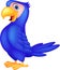 Cute blue parrot cartoon