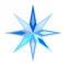 Cute blue symbolic motley snowflake, star