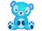 Cute Blue Teddy Bear Vector Illustration