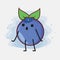 Cute Blueberry Vector Character Illustration