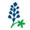 cute bluebonnet logo cartoon icon design template flat isolated vector illustration