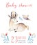 Cute bohemian baby cartoon deer animal for kindergarten, woodland nursery isolated decoration forest illustration for