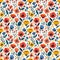 cute boho style cartoon childish flowers background. tile