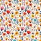 cute boho style cartoon childish flowers background. tile