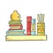 Cute book shelf colorful vector illustration