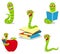 Cute bookworm cartoon collection set