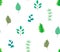 Cute botanical pattern with bright green leaves