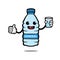 Cute bottle cartoon character. mineral water mascot