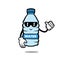 Cute bottle cartoon character. mineral water mascot