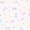 Cute bow pattern, pastel girly vector pattern