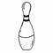 Cute bowling pin without color in cartoon doodle style with outline. Doodle vector illustration. Bowling pin isolated on white