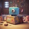 cute box in pixar animation, cartoon animation