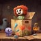 cute box in pixar animation, cartoon animation